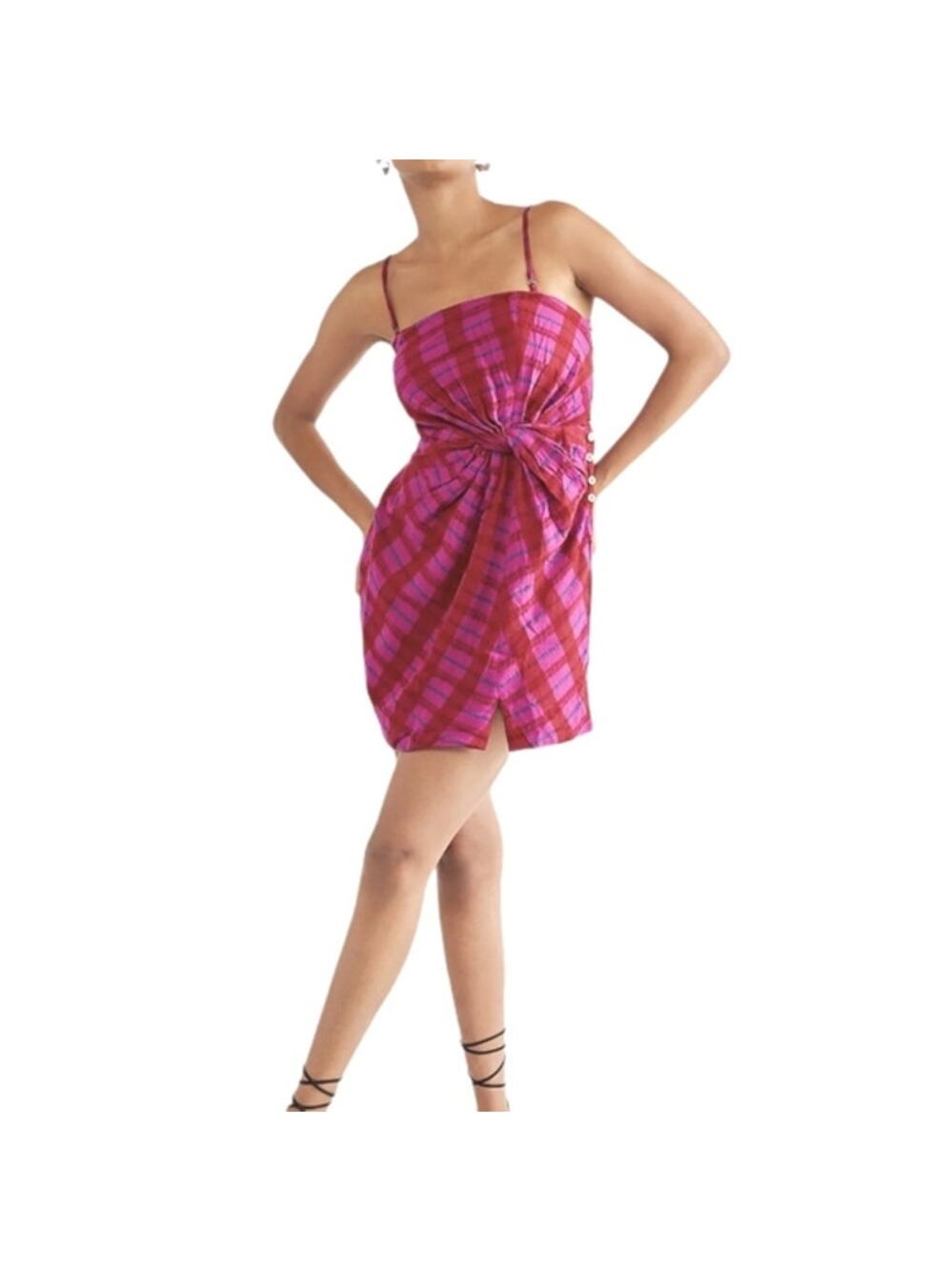 Free People Suits Me Fine Mini Dress Pink Red Size Medium NEW - Picture 1 of 9